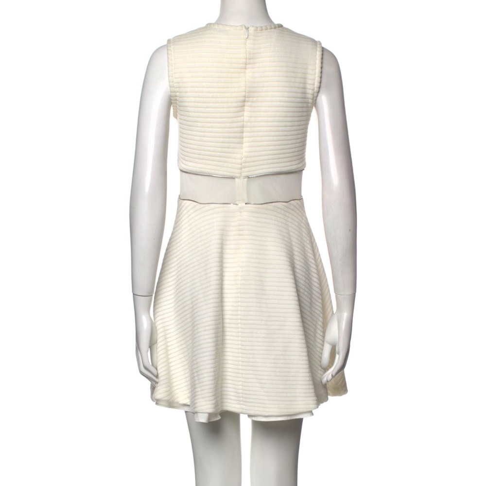sandro white crew neck dress with zipper